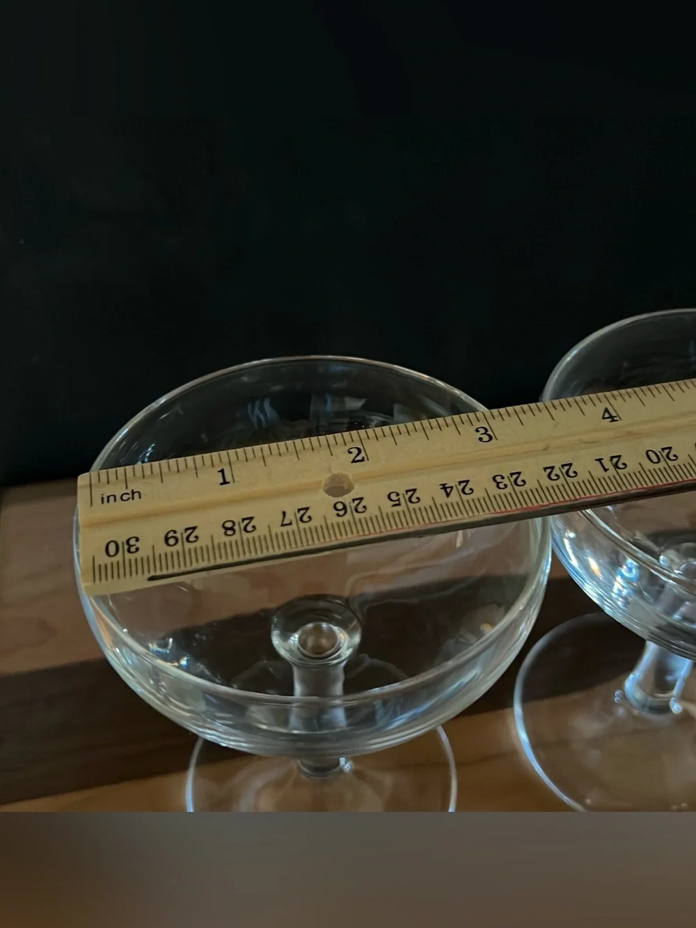 Vintage Mid Century Champagne Glass Coupes Paneled Sten Set of 2 Marked France